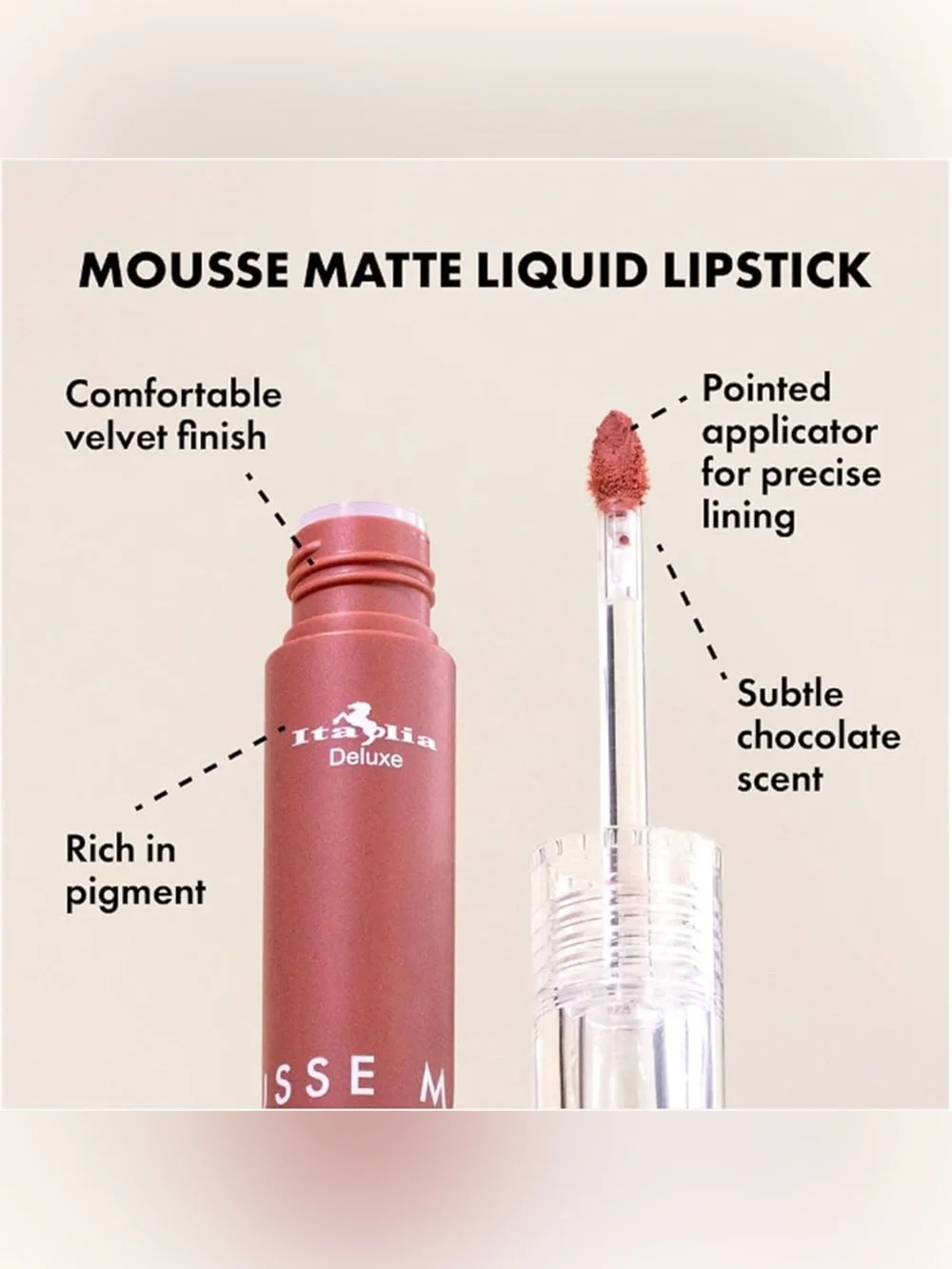 Italia Deluxe Mousse Matte Liquid Lipstick - Lethal